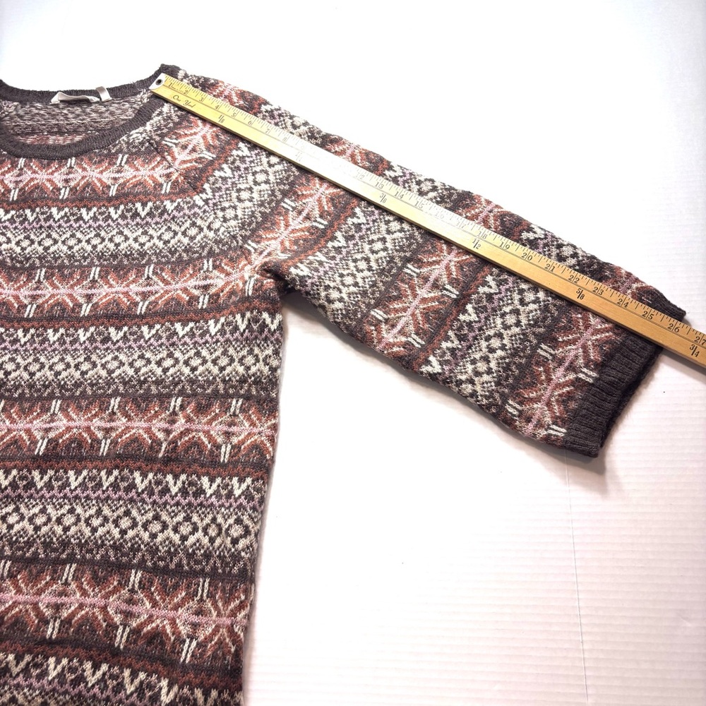 Soft Surroundings Julietta Brown Fair Isle Wool Alpaca Blend Sweater Women’s 3X - Picture 10 of 12